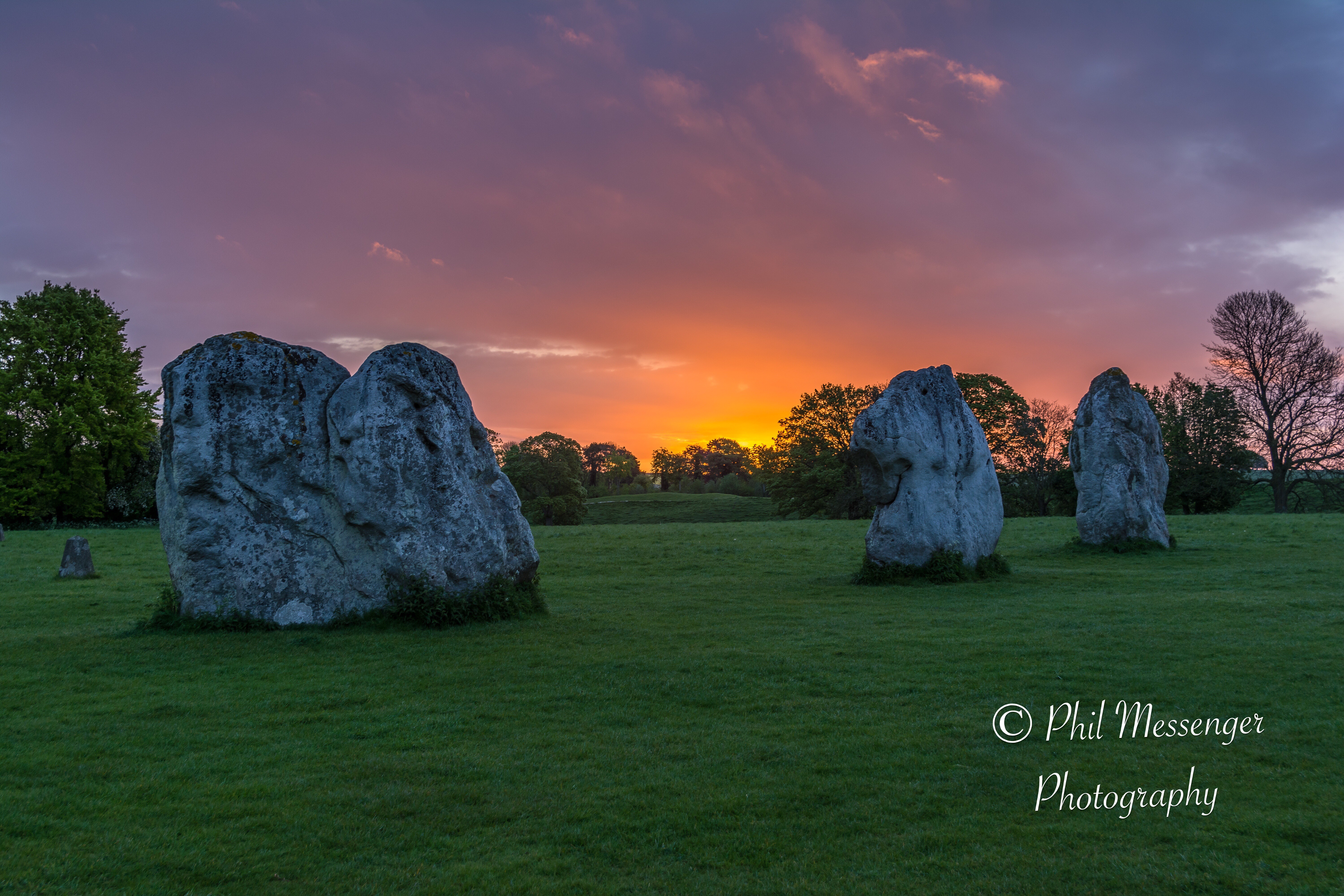 Early morning spring sunrise take at Avebury stone circle, Wiltshire, England.