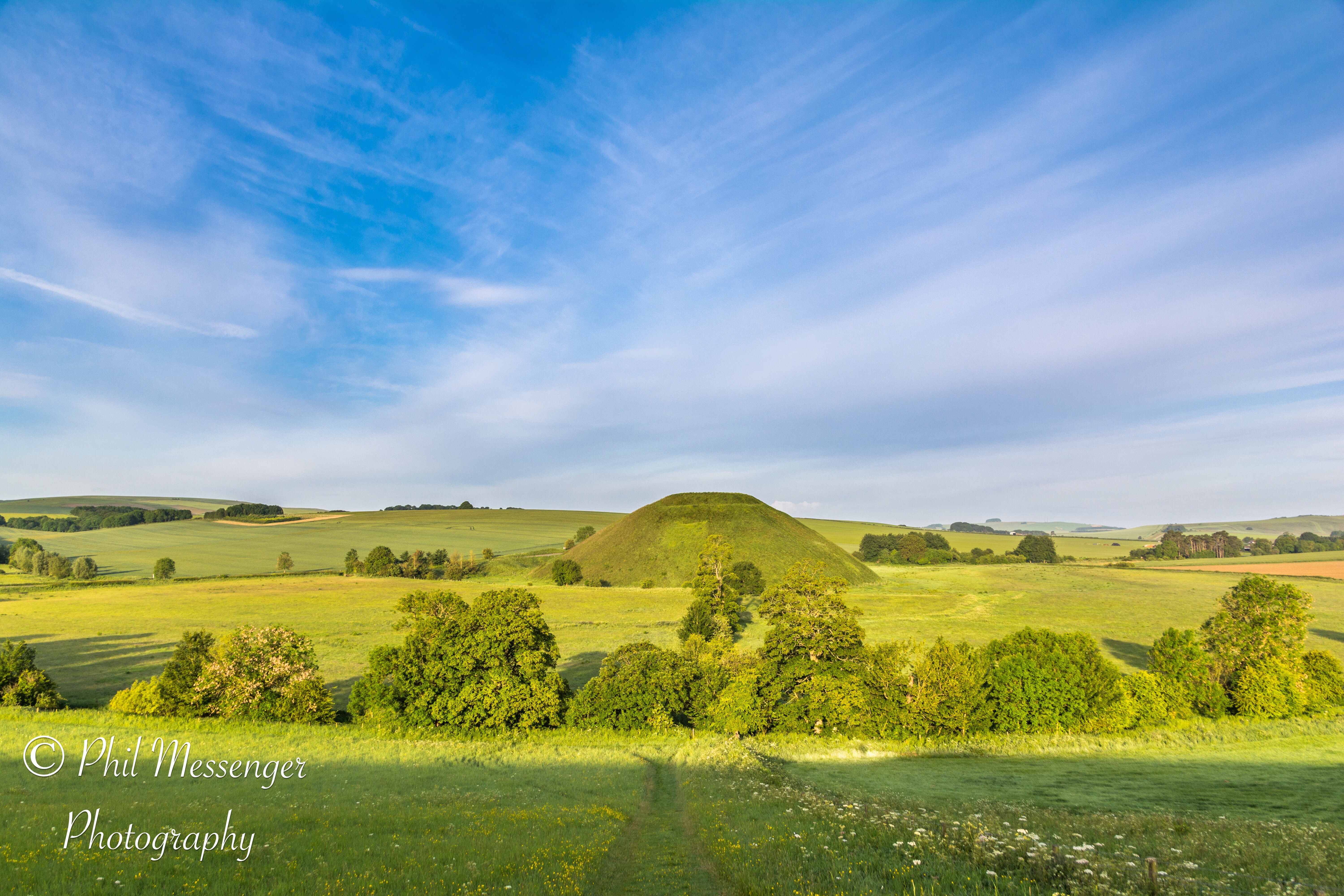 A more familiar view for photographers of Silbury hill, Marlborough. I liked the way the low sun lit up the whole scene.