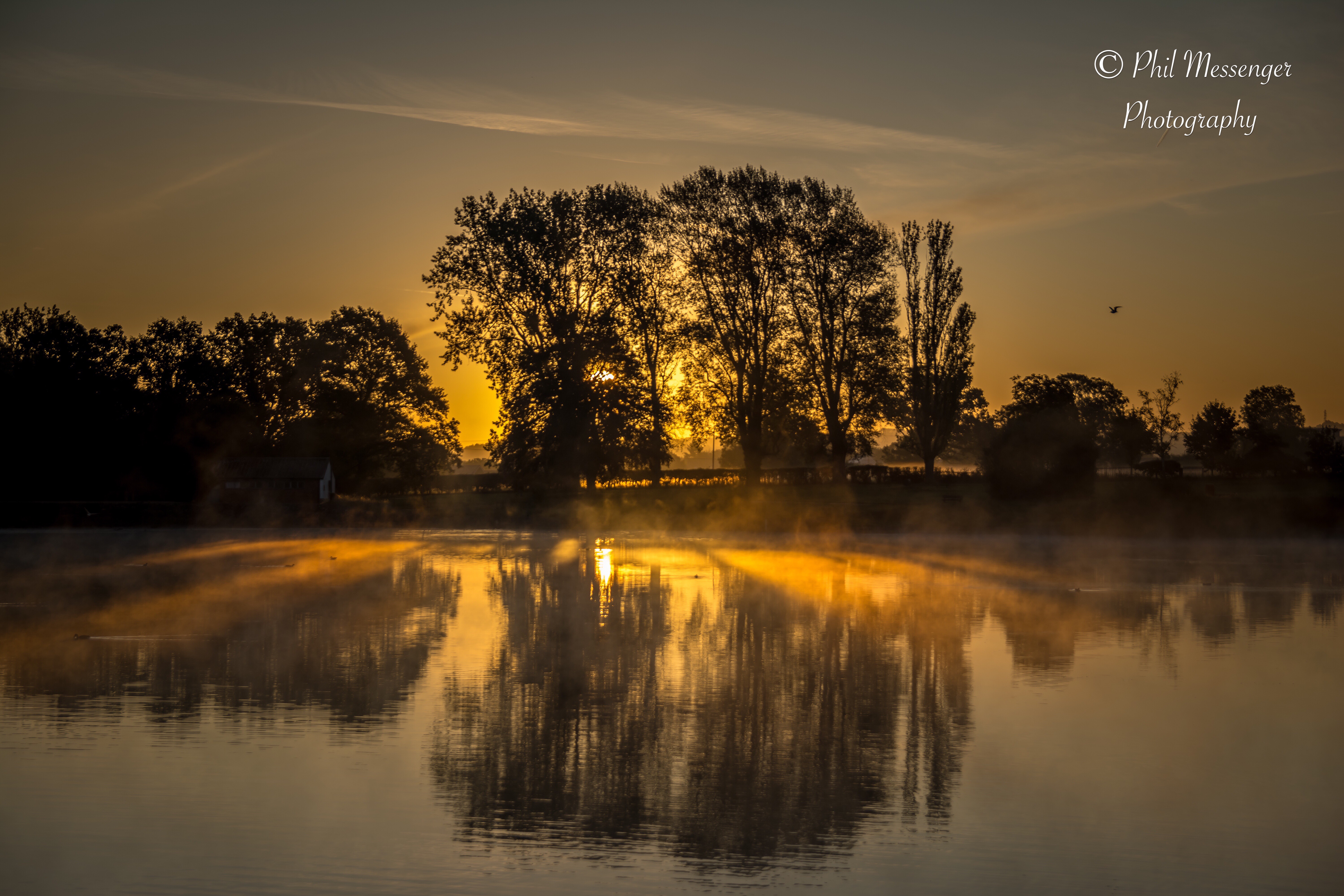 A beautiful sunrise at Coate Water, Swindon, Wiltshire.