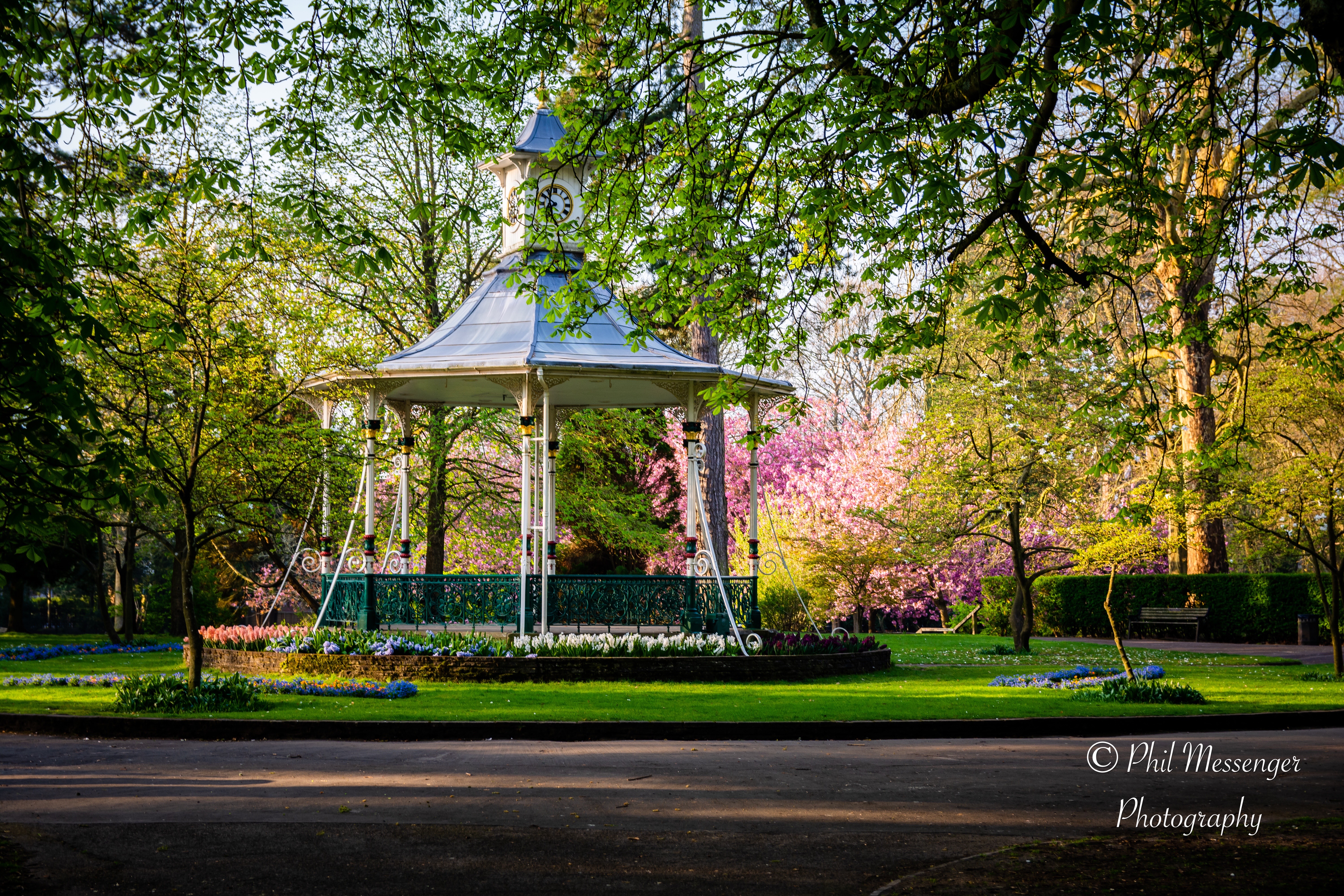 Bandstand on a spring day at the Town Gardens, Swindon.