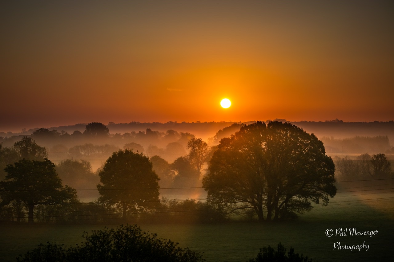 A misty Wiltshire sunrise