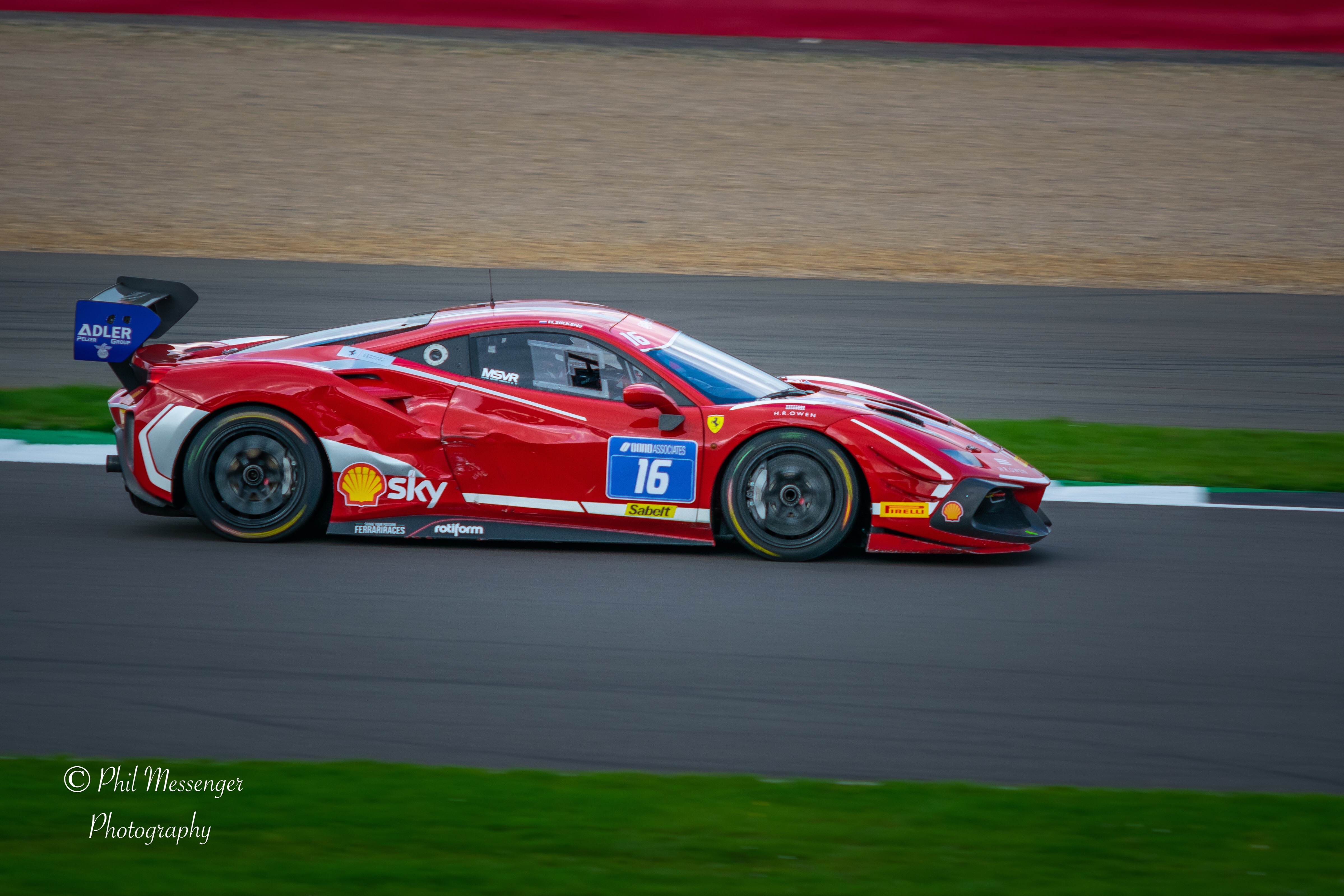 racing cars from Ferrari challenge uk at Silverstone