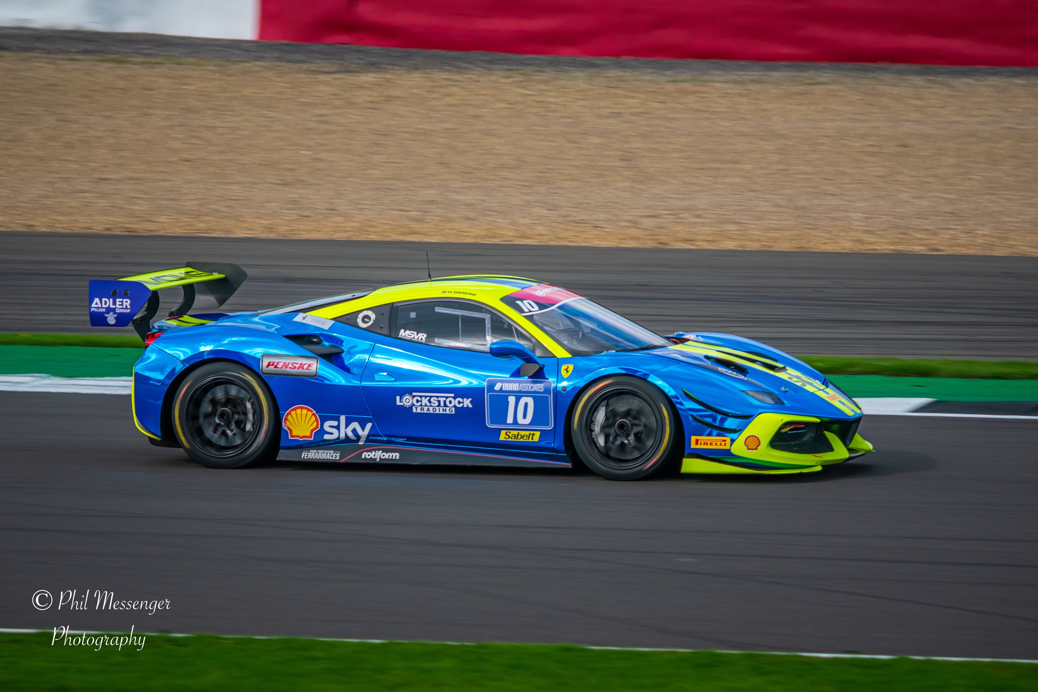 racing cars from Ferrari challenge uk at Silverstone