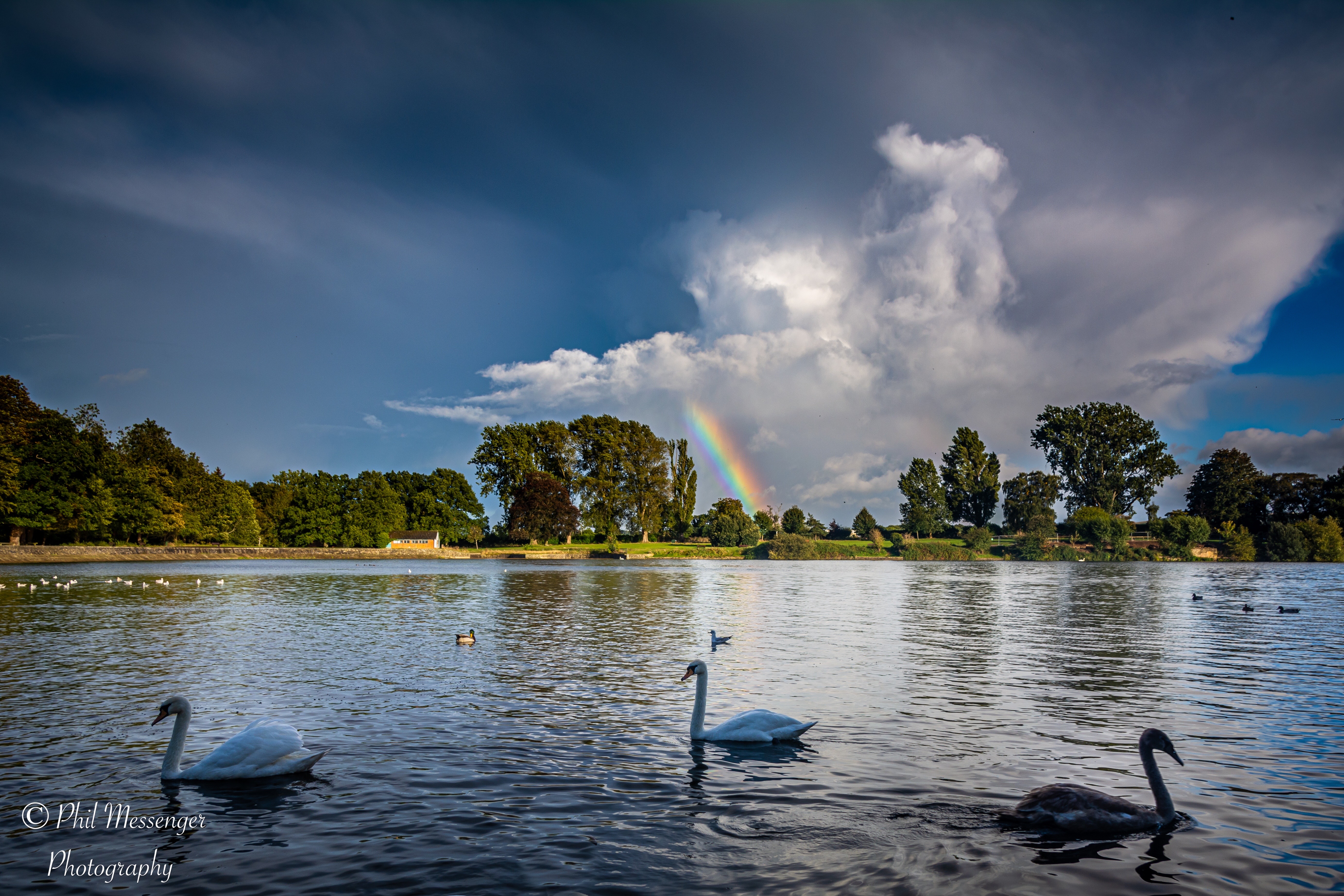 A very small rainbow at Coate Water Swindon this afternoon after the rain.