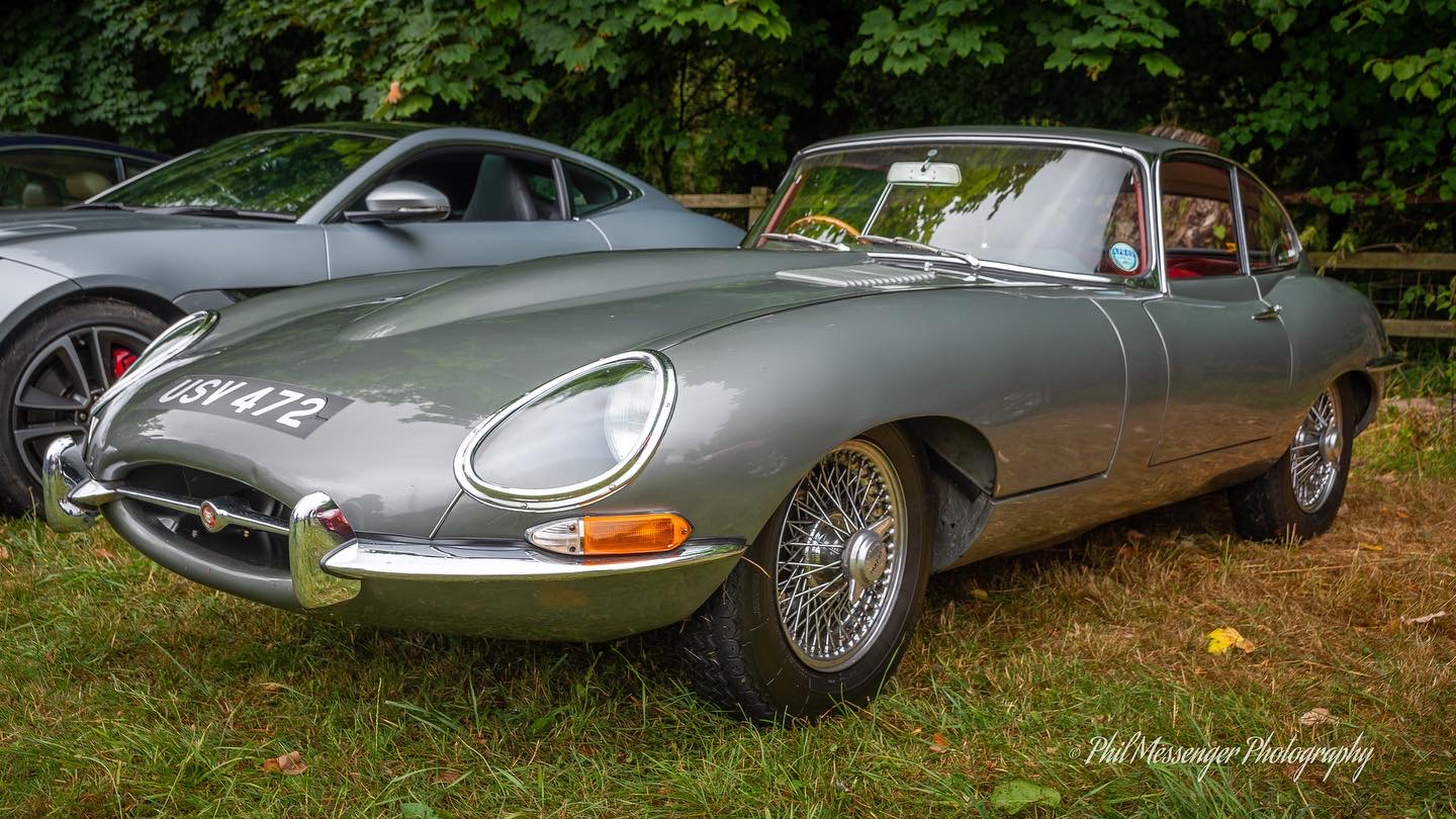 1963 E Type Jaguar at Middlewick house open day Corsham.